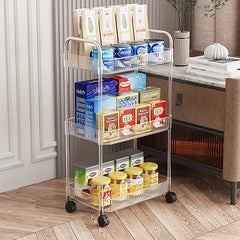 Acrylic Utility Cart Rolling Organization Cart Multifunctional Storage Shelves