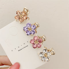 Crystal Flower Mini Hair Claw Clip Vintage Hairclip Hair Accessories