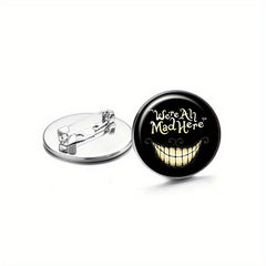 Mad Here Smile Face Brooch Pin Hat Accessories