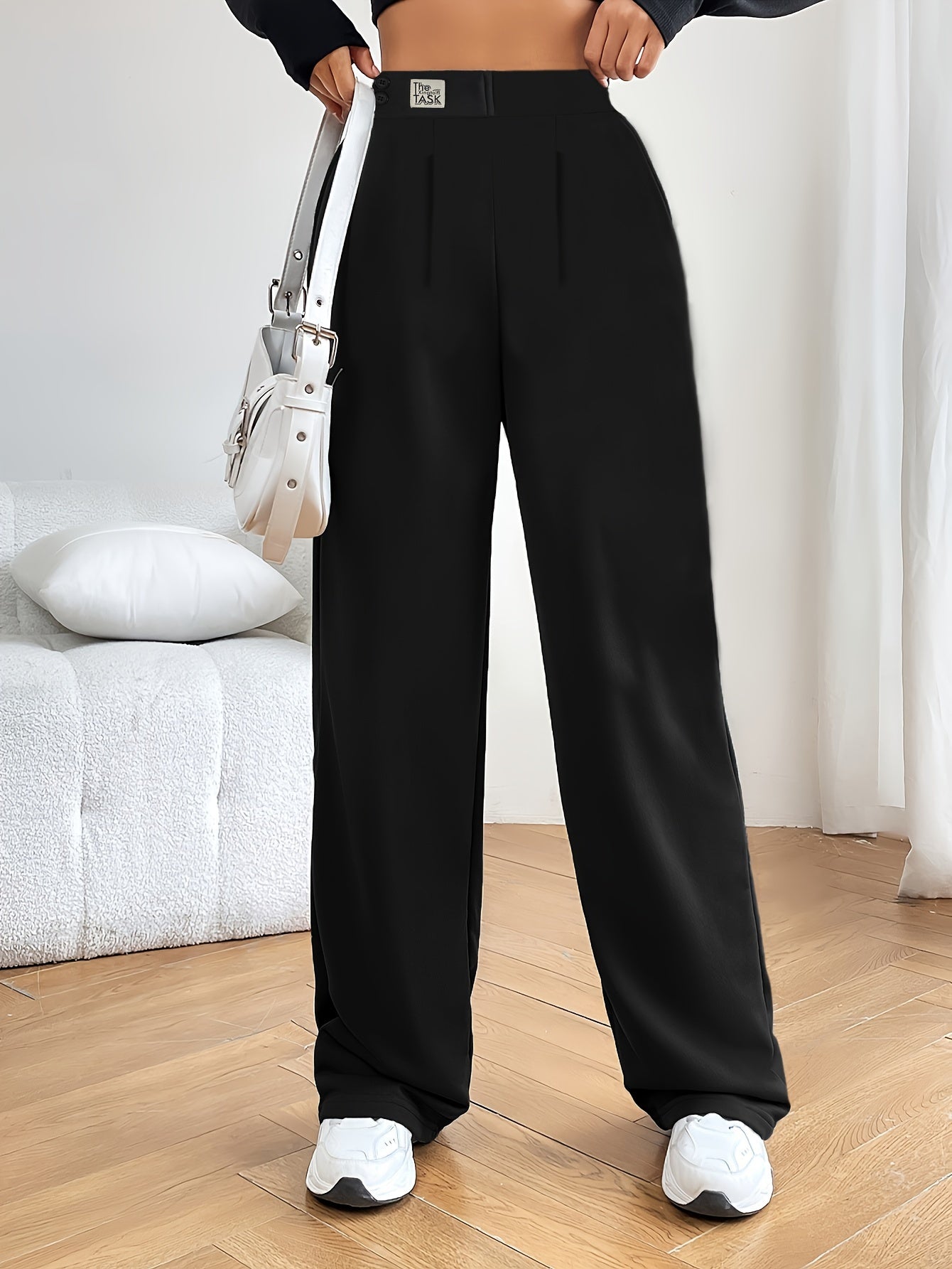 Wide Leg Casual Pants Elastic Waist Running Jogger Pants