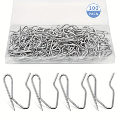 100pcs Stainless Steel Curtain Hooks for Drapes
