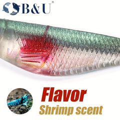 B&U 3pcs 8 Soft Plastic Swimbait Fishing Lure For Bass Trout Crappie