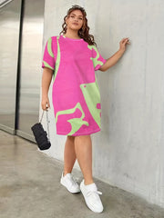  Geometric Print Short Sleeve Nightdress