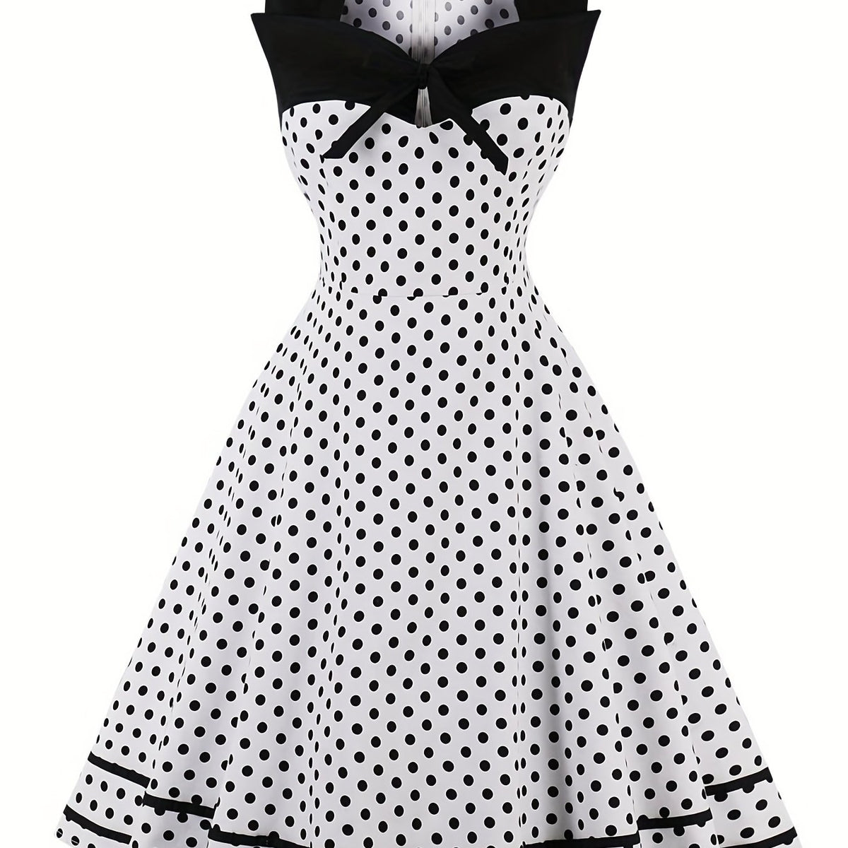 Polka Dot Sweetheart Neck Cocktail Party Dress