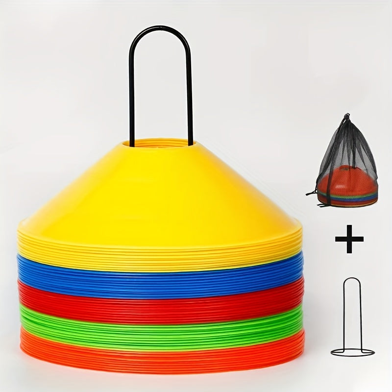 10pcs Basketball & Football Training Discs with Holder & Bag