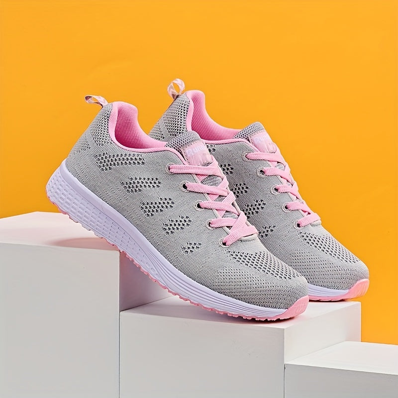 Women's Lace-up Casual Sneakers Comfortable Walking Shoes