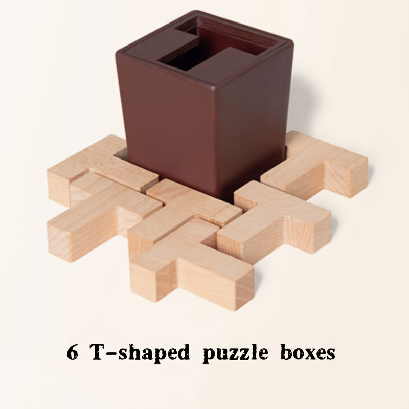 Wooden Building Blocks Puzzle Box - Shapes & Colors Learning Toy