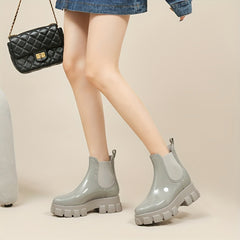 Solid Slip On PVC Rain Boots Water Shoes