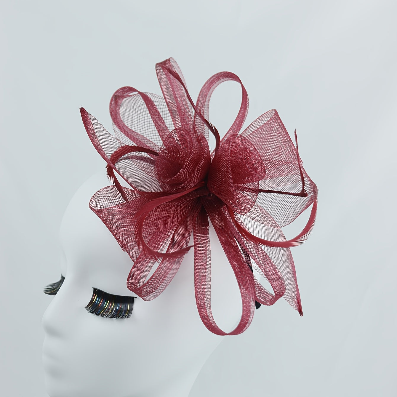 Vintage Fabric Flower Headband with Feather Closure