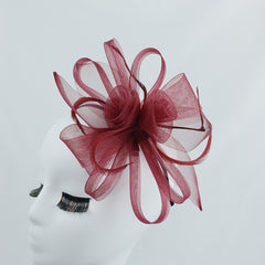 Vintage Fabric Flower Headband with Feather Closure