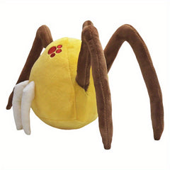 6in Spider Plush Toy Yellow Body Brown Legs