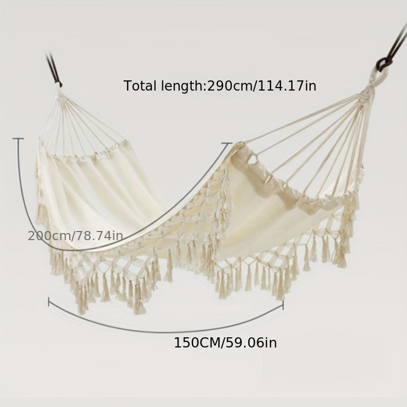 Tassel Hanging Tree Hammock Single Double Thickened Canvas Casual Hammock