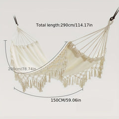 Tassel Hanging Tree Hammock Single Double Thickened Canvas Casual Hammock