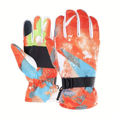 Winter Ski Gloves Thickened And Velvet Windproof Waterproof