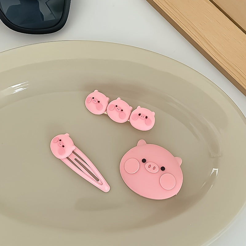 Cartoon Pig Hairpins Creative Girls Hair Accessories