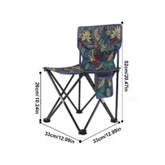 Portable Folding Chair with Side Pocket for Camping Fishing Travel