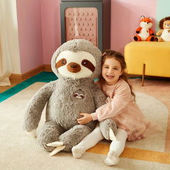 IKASA Grey Large Sloth Stuffed Animal Soft Bradypode Toys