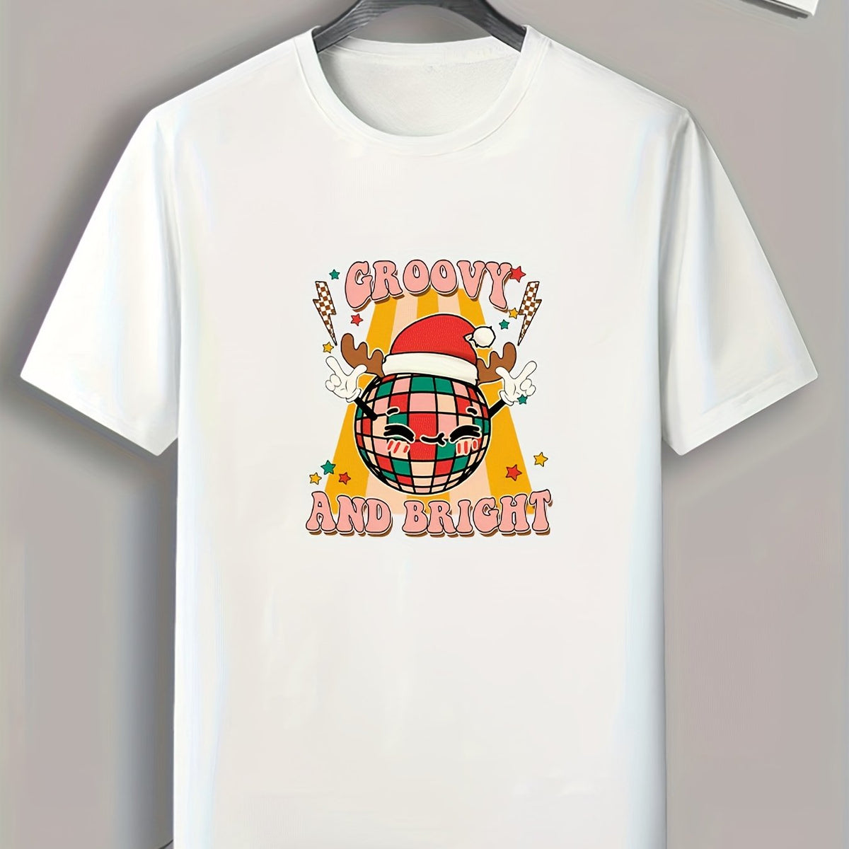 Christmas Style Disco Ball Print Men's Sports T-shirt