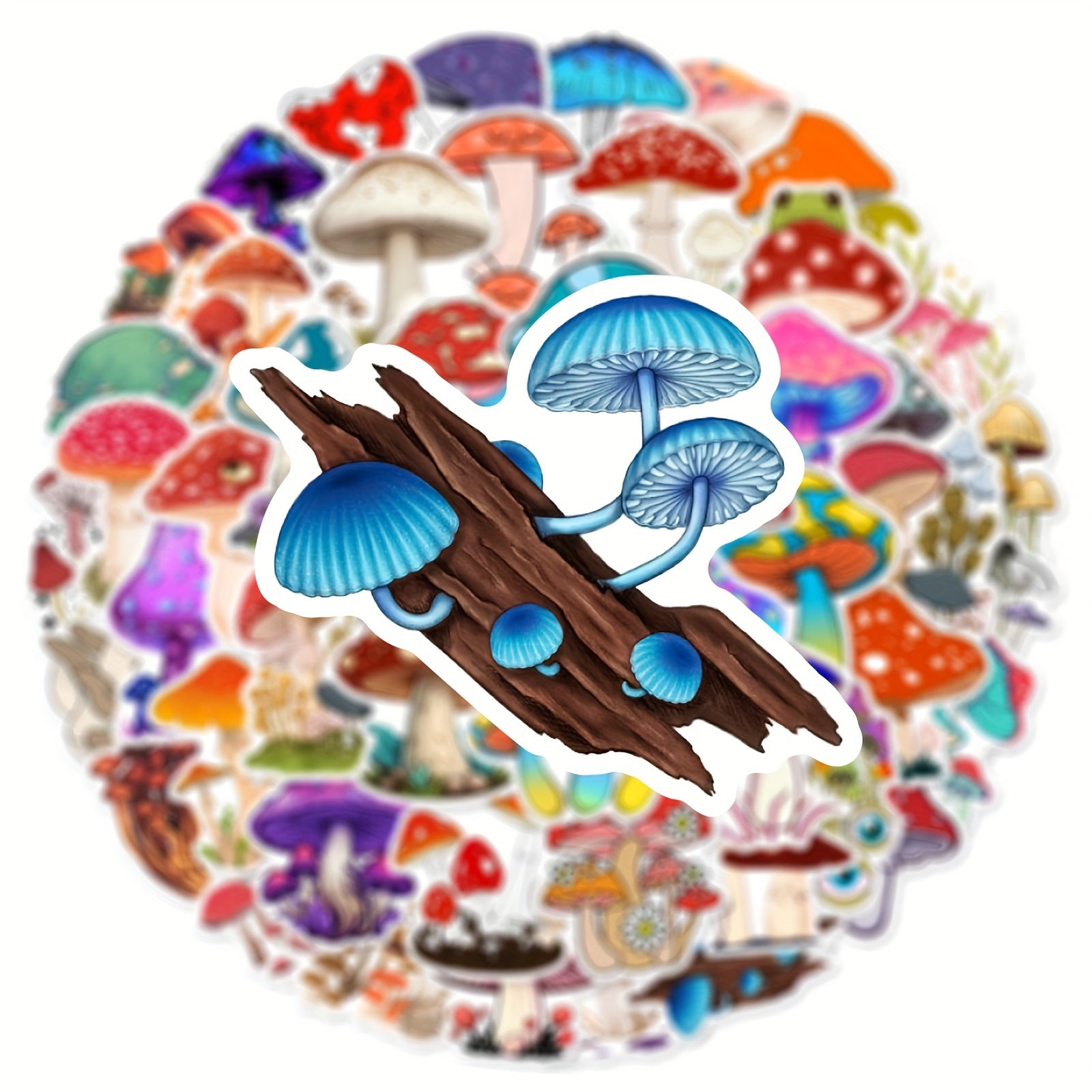 50pcs Cartoon Mushroom Waterproof Stickers For Guitar Skateboard Phone