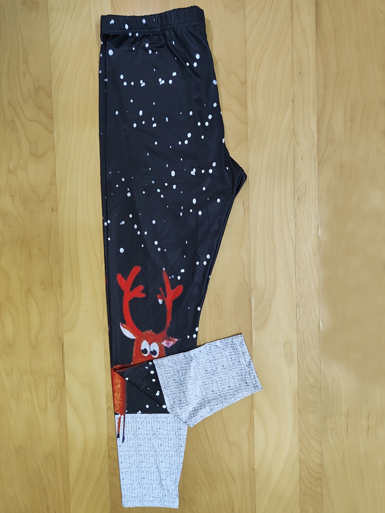  Elk Print High Stretch Skinny Leggings