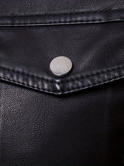 PU Biker Jacket Men's Zip Up Faux Leather Spring Fall