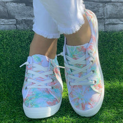 Coconut Leaf Pattern Slip On Shoes Women's Lightweight Comfort