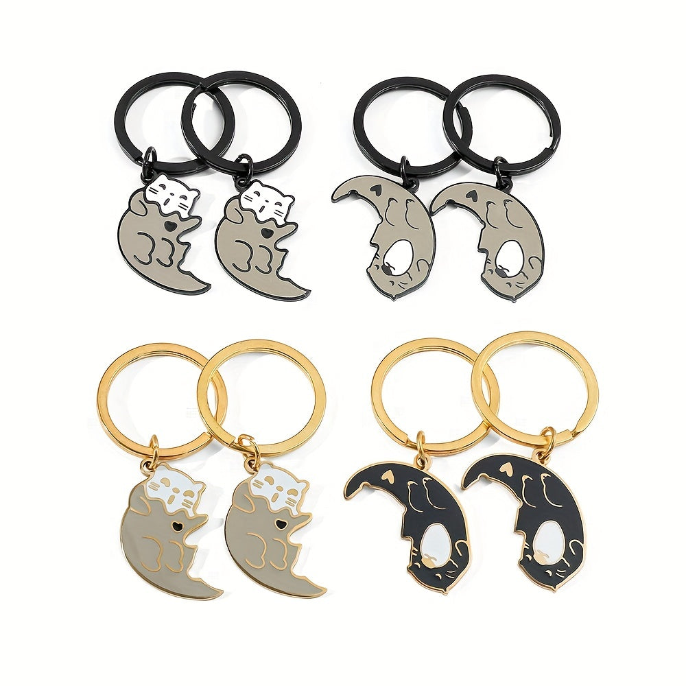 Couple Zinc Alloy Keychain Romantic Gift Anniversary Birthday Accessories Men