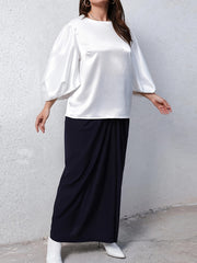  2-Piece Set: Lantern Sleeve Top & Maxi Skirt