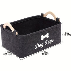 Bone & Letter Graphic Pet Storage Basket For Dog And Cat