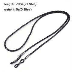 Men's Leather Rope Chain Glasses Lace Up Sunglasses Lace Up Outdoor Sports