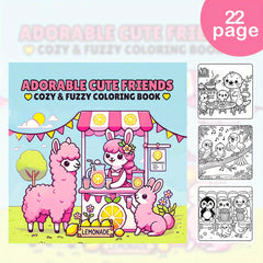 Deluxe Friends Coloring Book 20 x 20 Thick Paper Stress Relief Art