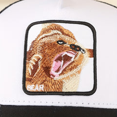 Bear Embroidery Patch Trucker Hat Mesh Baseball Cap Hip Hop Unisex Dad Hats