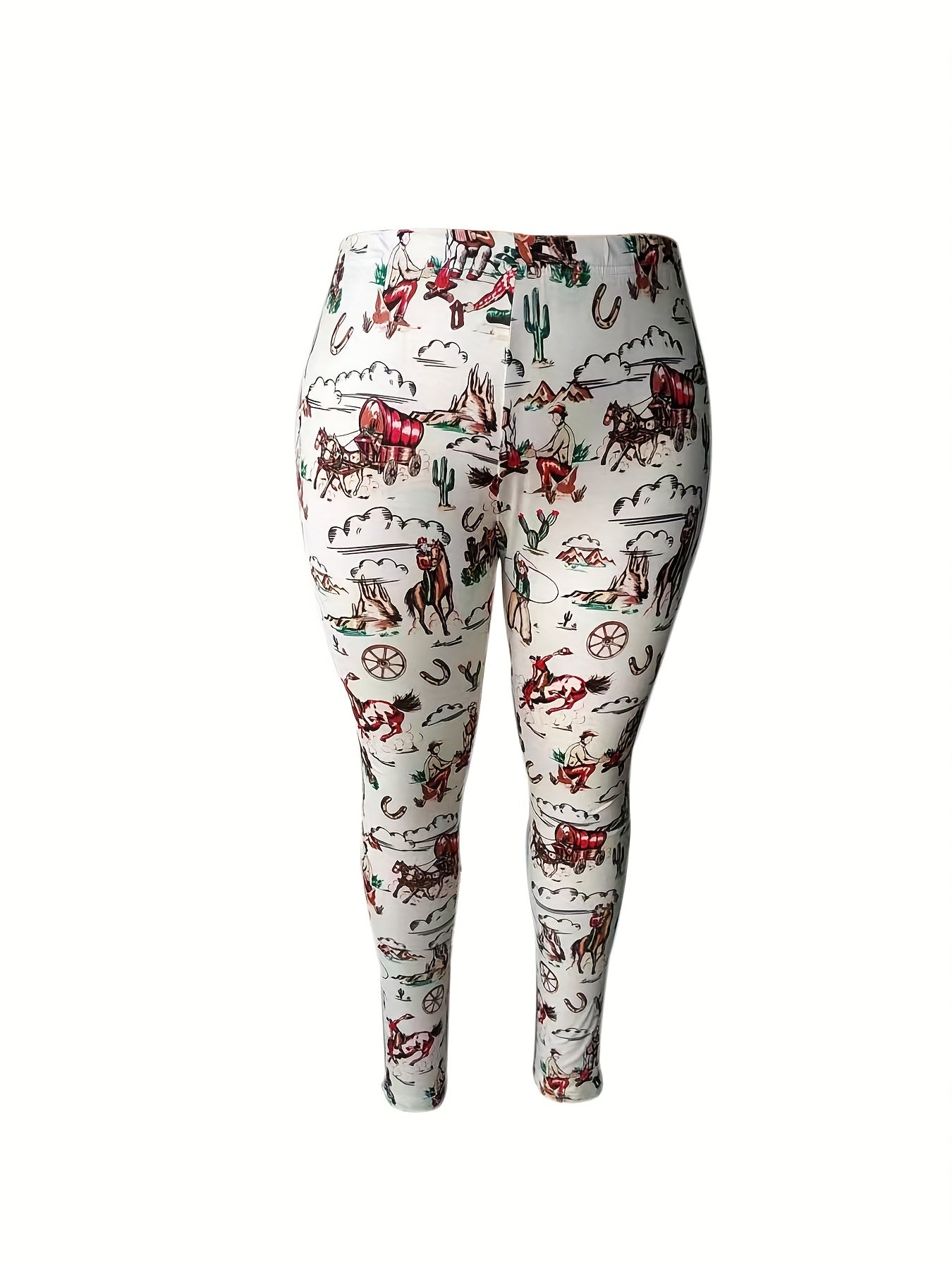  Western Style Pants Women's Plus All..lastic High Rise Skinny Trousers