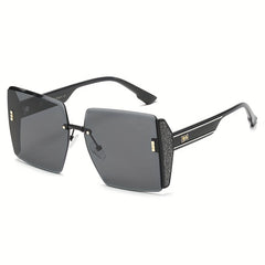 Men's Rimless Sunglasses Large Frame Sunglasses for Street Photography