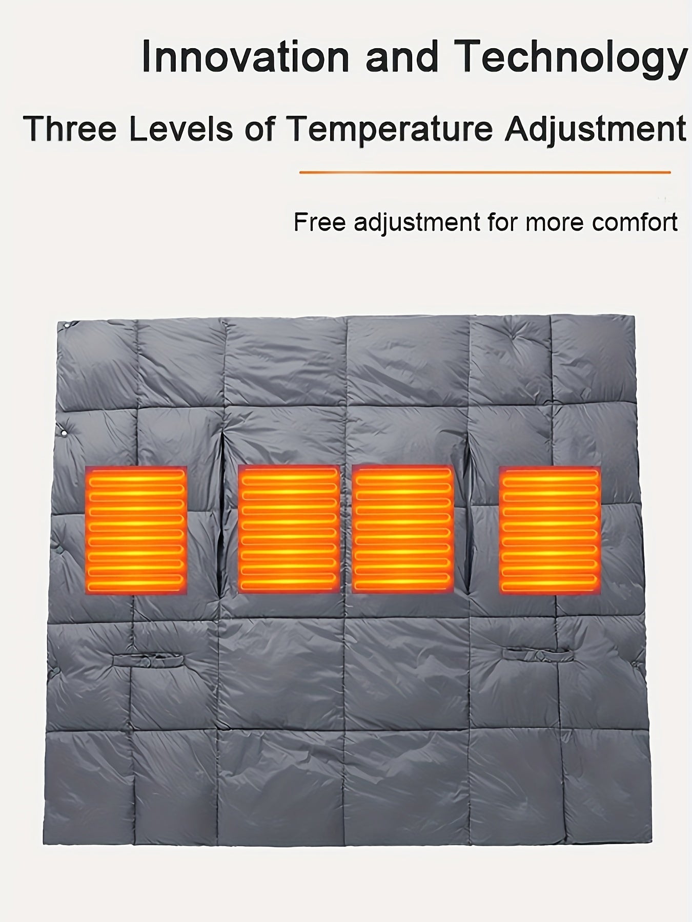 Pocket Heating Jacket Shawl Style Wearable Button Clouser Outdoor Jacket