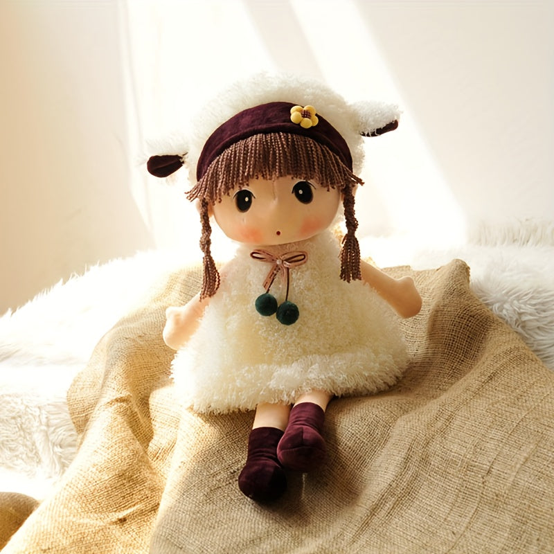 15in Plush Doll with Hat Soft Stuffed Toy for Girls - Home Decor Mix
