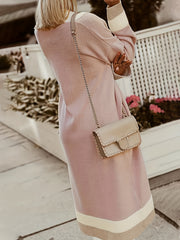  Colorblock Open Front Cardigan