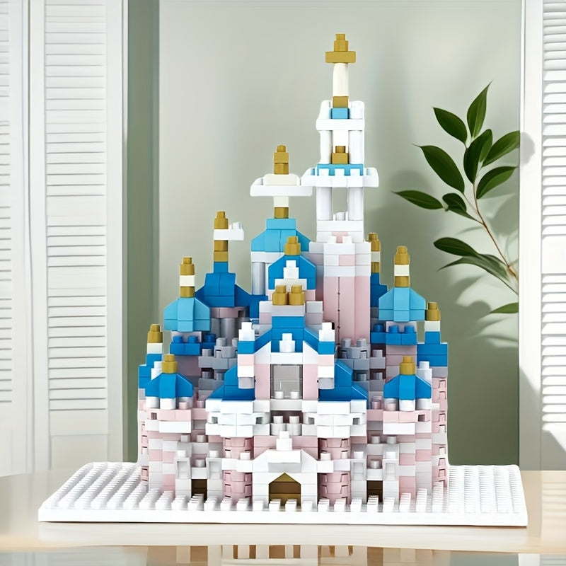 1450pcs Pink Castle Building Blocks ABS Material Festivals Birthday Year