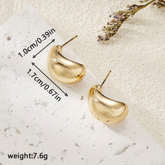 Chunky Plated Hypoallergenic Abstract Stud Earrings