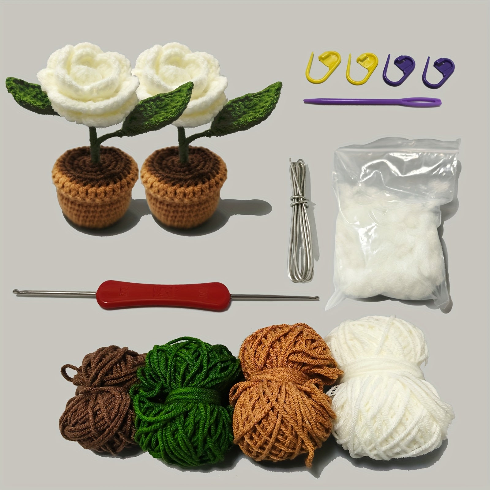 Camellia Crochet Kit For Beginner Step by Step Crochet Tutorial
