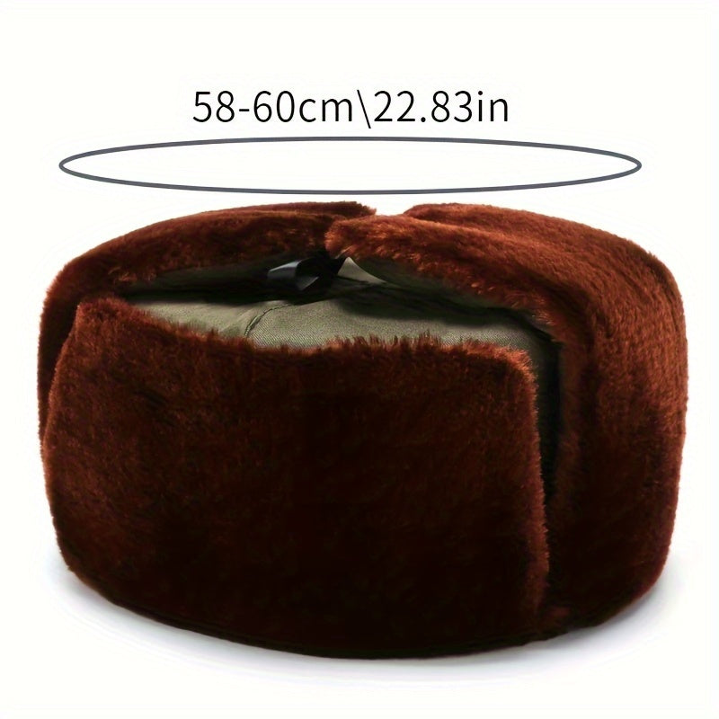 Men's Winter Trapper Hat Ear Protection Ski Windproof Warm with Ear Flaps