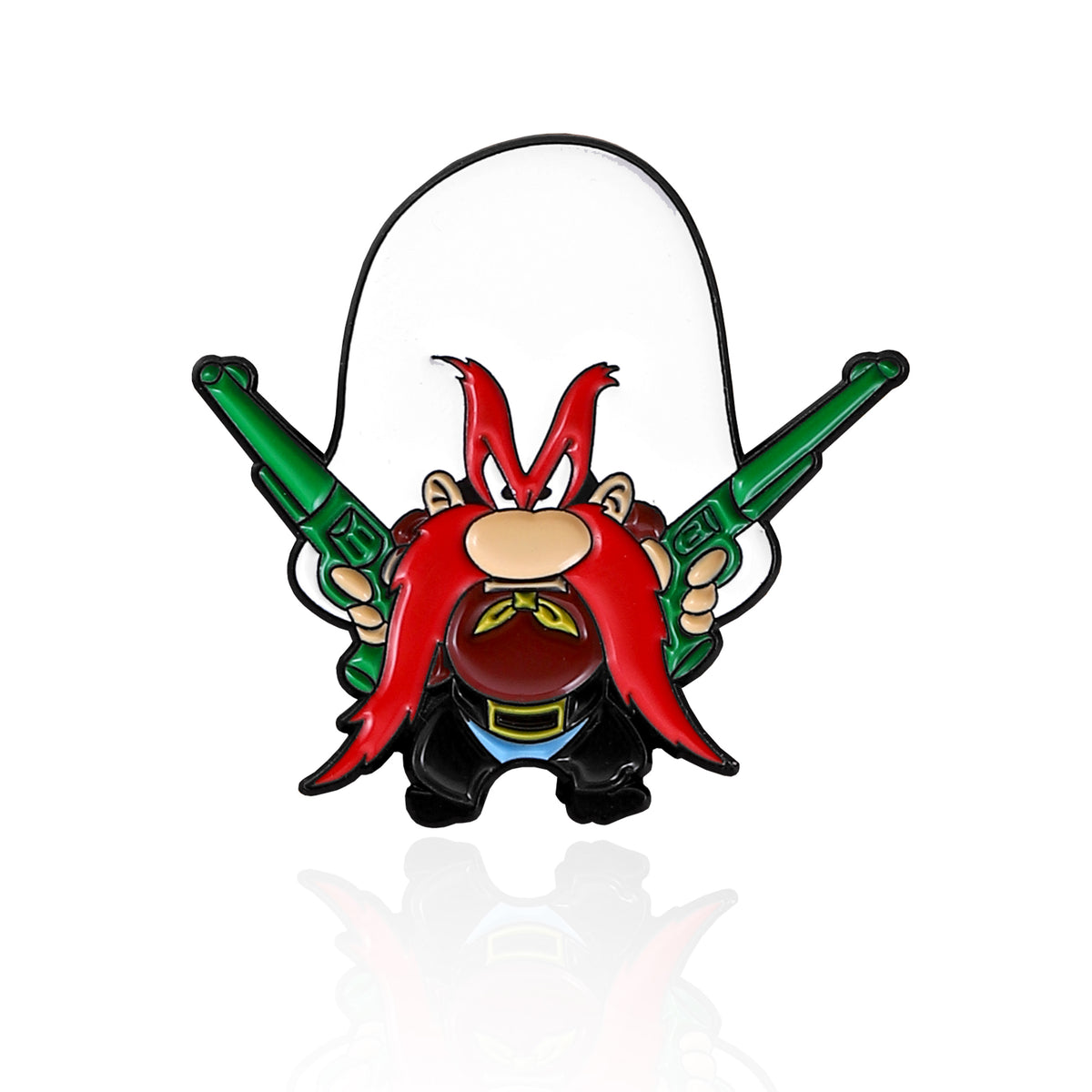 Red Long Beard Hunter Brooch Punk Lapel Pin Accessories