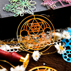 10pcs pack Hollow Bronzing Retro Material Decoration
