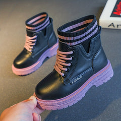 Girls Ankle Lace Up Boots Non Slip Comfortable Indoor Outdoor Travel