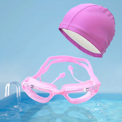 Swimming Goggles and Cap Set for Men Women