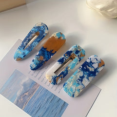 Acetic Acid Hair Clips Stone Pattern Headdress Bangs Clip Hair Accessories