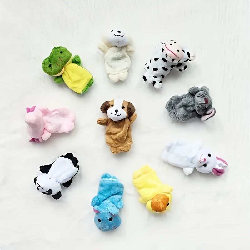 Soft Plush Finger Puppet Set in Various Colors Mini Plush Animals