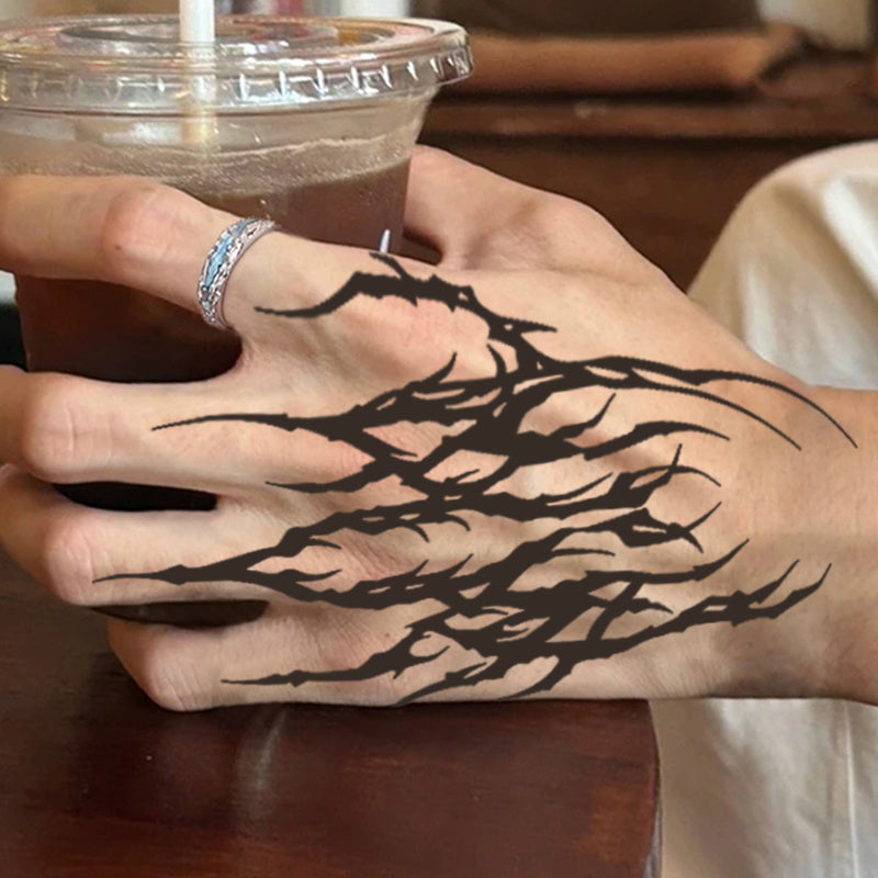 Dark Gothic Waterproof Temporary Tattoo Stickers for Arms Legs & Palms