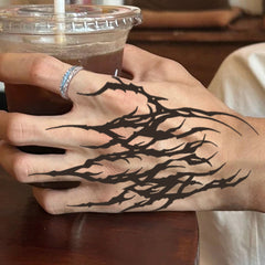 Dark Gothic Waterproof Temporary Tattoo Stickers for Arms Legs & Palms