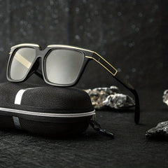 Men's Square Frame Steampunk Sunglasses UV Protection